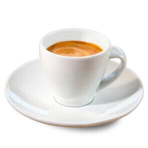 Ristretto in einer weißen Tasse von Kaffee Parter