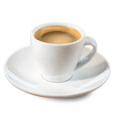 Schwarzer Kaffee in einer weißen Tasse
