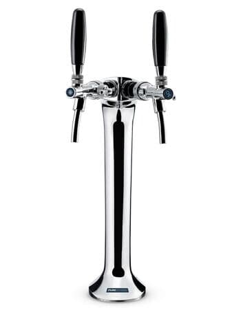 Die PURE Passion Wasserzapfanlage aus der Frontansicht, vor einem weißen Hintergrund. Die elegante Form ist gut sichtbar.