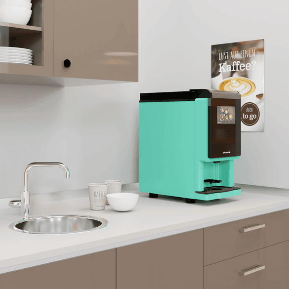 Barista-compact-in-buerokueche-expressionismusgruen